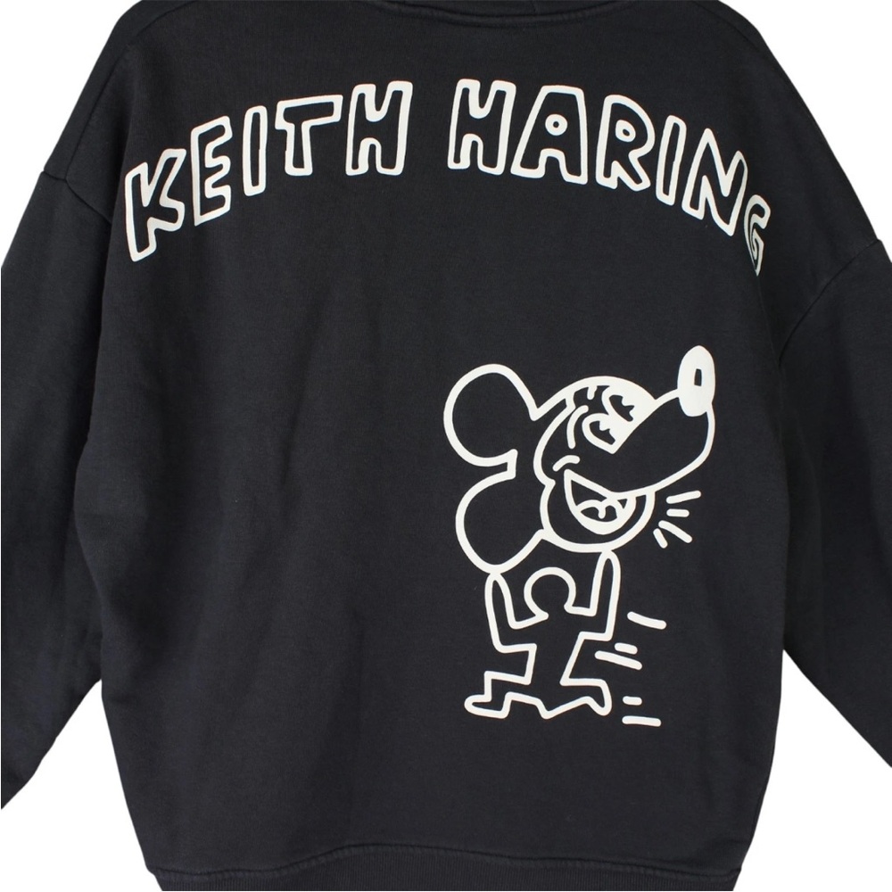 Disney Mickey Mouse x Keith Haring Hoodie Disneyland Unisex Black Size X-Small - Picture 8 of 14